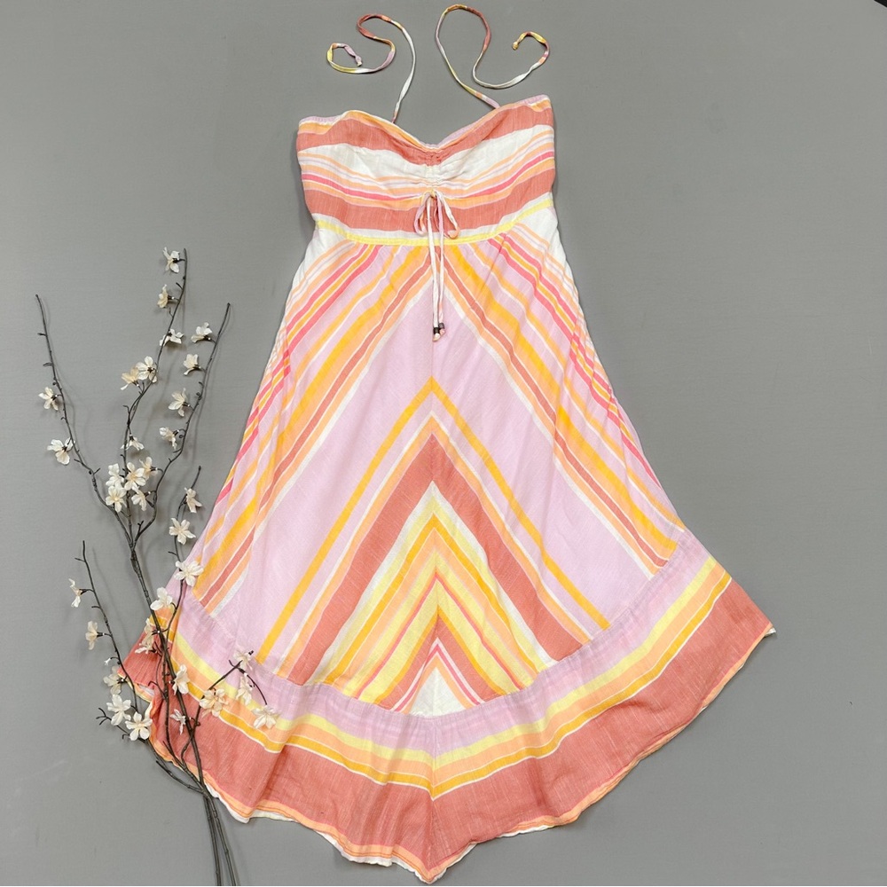 Anthropologie Savannah halter dress in summer washed colors, 12. - Picture 4 of 7